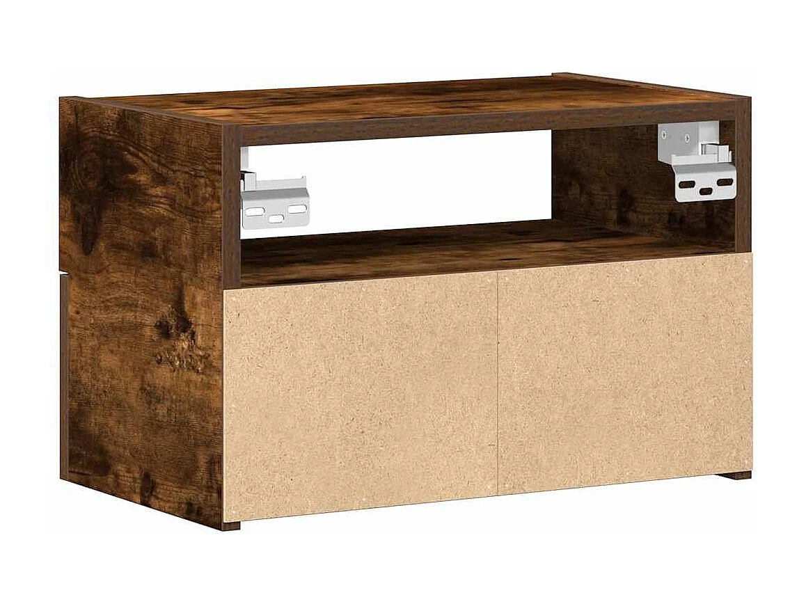 Nachttisch hängend 2er Set | Wand-Nachttische Räuchereiche 45x26x28,5 cm SHL25736