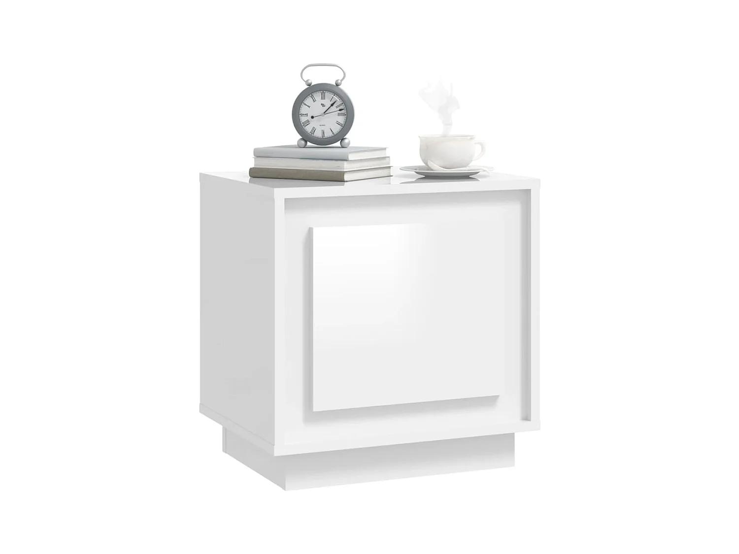 Mesitas de noche | Mesilla de noche 2 uds madera blanco brillante 44x35x45 cm