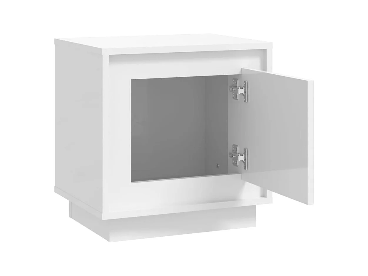 Mesitas de noche | Mesilla de noche 2 uds madera blanco brillante 44x35x45 cm