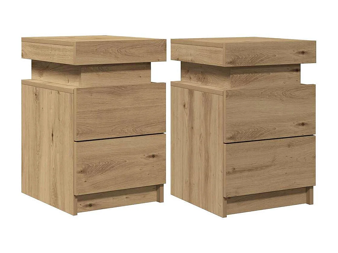 LED-Nachttische 2 Stk. Artisan-Eiche 35x39x55 cm Holzwerkstoff SHL20649