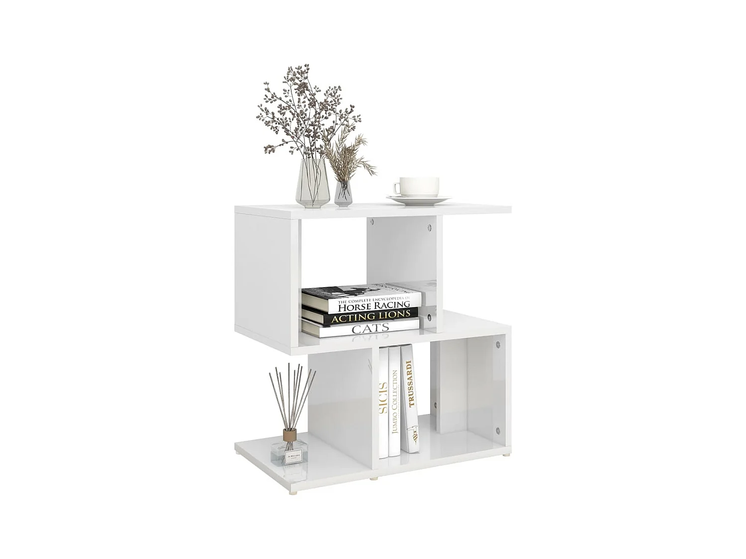 Table de chevet-Petite Table d'appoint-Table de nuit blanc brillant 50x30x51,5 cm bois d'ingénierie