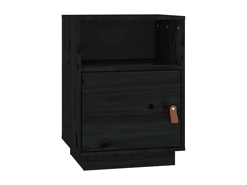 Mesita de noche | Mesilla de noche madera maciza de pino negro 40x34x55 cm