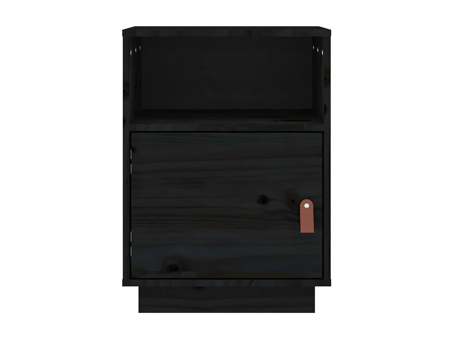 Nachttisch-Beistelltisch Schwarz 40x34x55 cm Massivholz Kiefer SHL66500