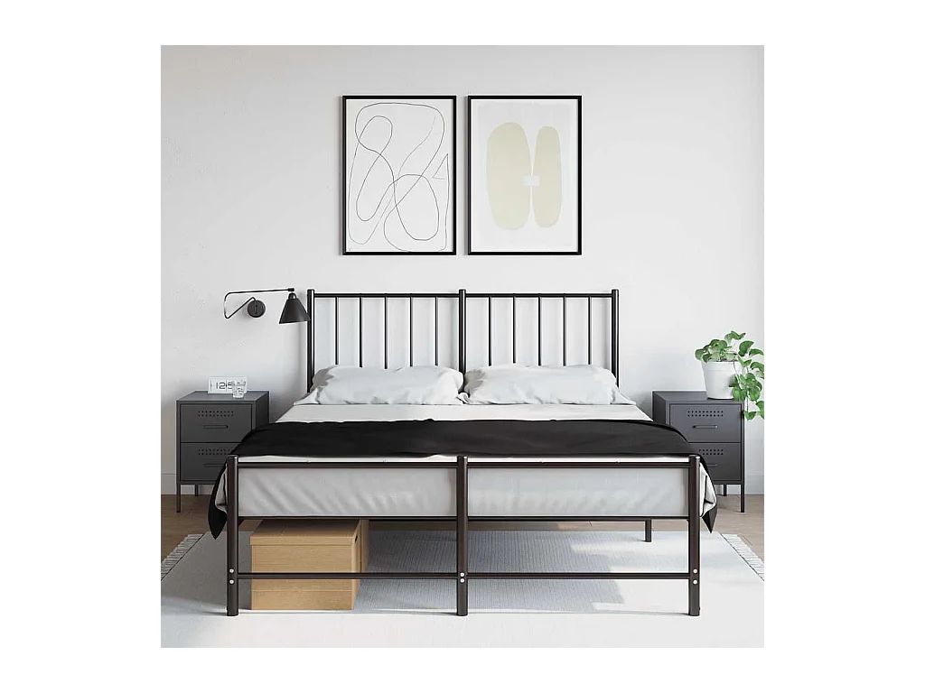 Tables de chevet lot de 2 avec tiroirs anthracite 36x39x50,5 cm acier