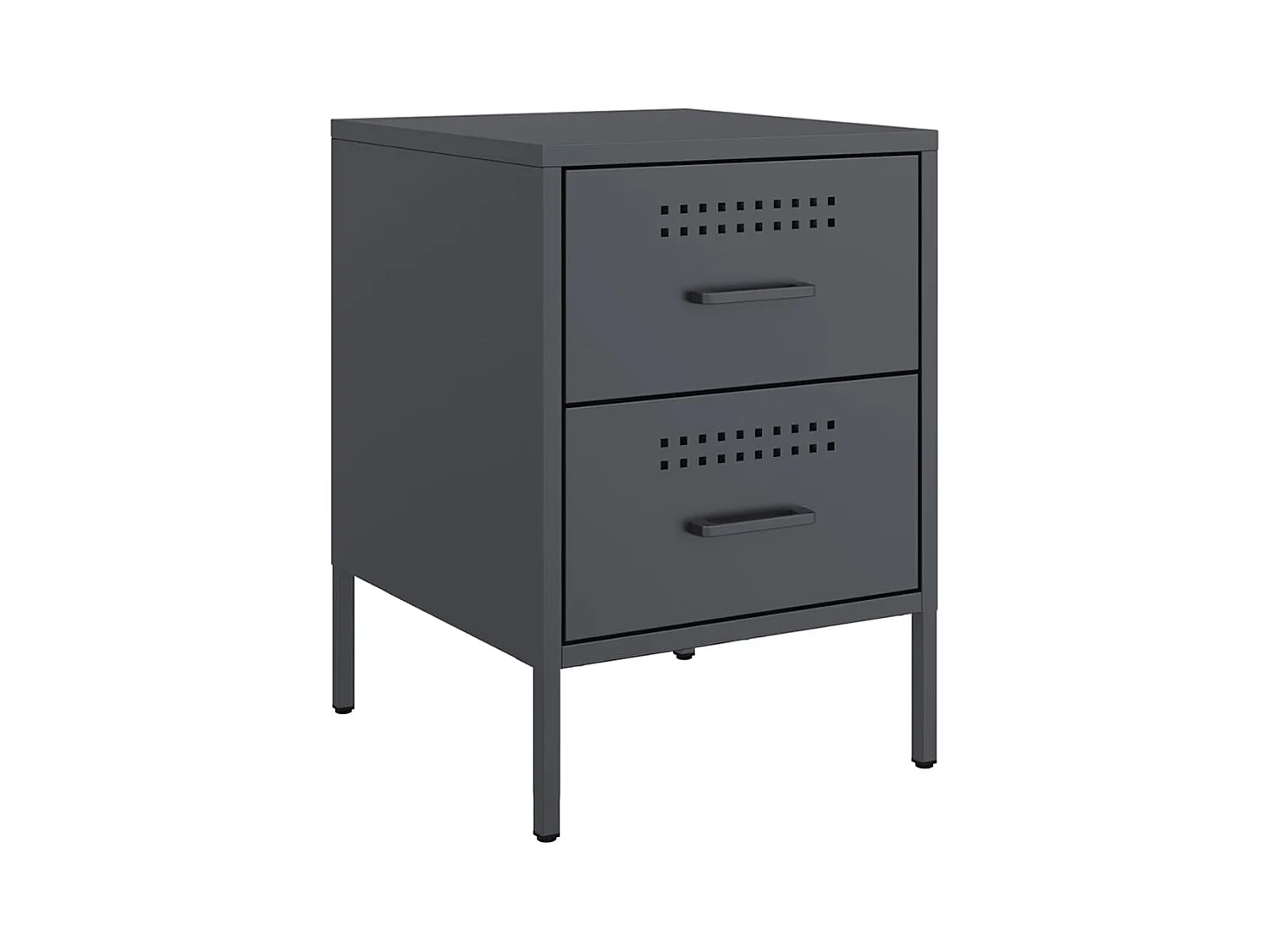 Tables de chevet lot de 2 avec tiroirs anthracite 36x39x50,5 cm acier