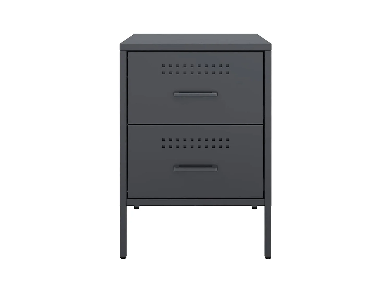 Tables de chevet lot de 2 avec tiroirs anthracite 36x39x50,5 cm acier