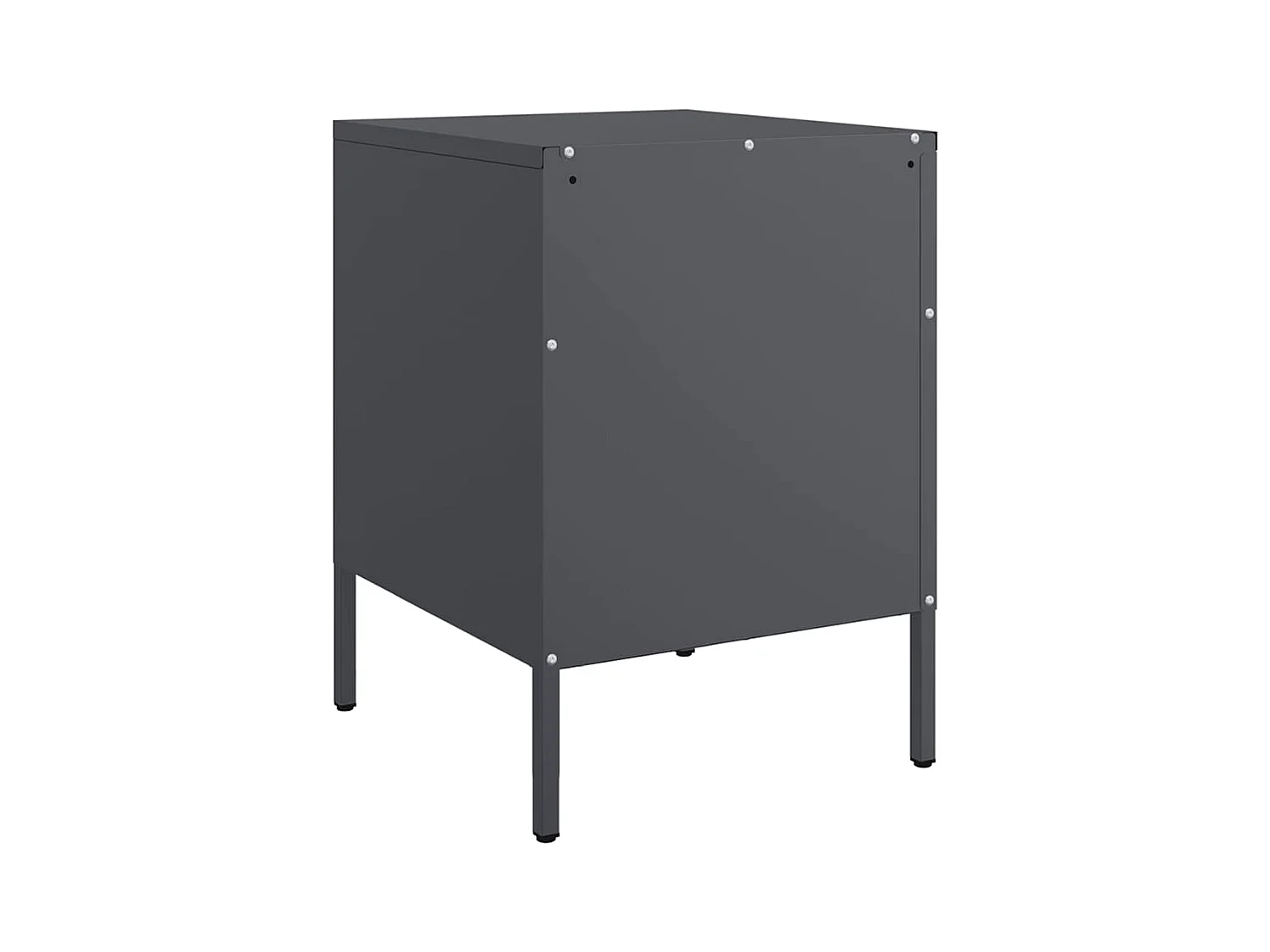 Tables de chevet lot de 2 avec tiroirs anthracite 36x39x50,5 cm acier