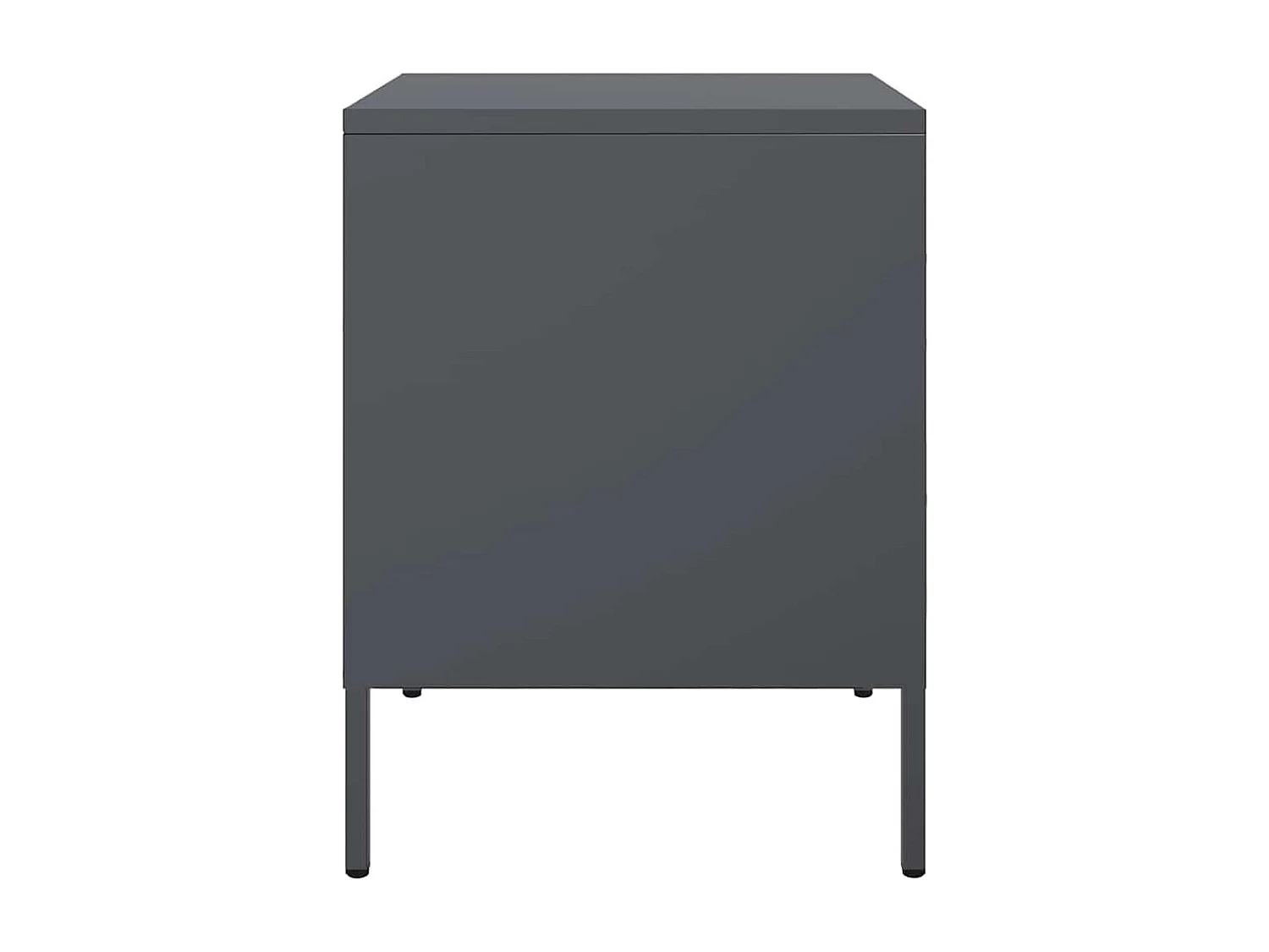 Nachttisch 2er Set-Beistelltisch-Nachttischkommode Anthrazit 36x39x50,5 cm Stahl SHL21662