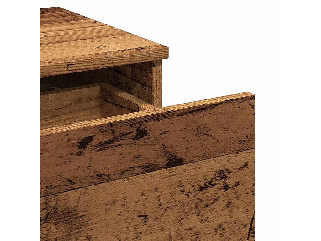 Nachttisch 2er Set-Beistelltisch-Nachttischkommode Altholz-Optik 40x35x65 cm Holzwerkstoff SHL42907