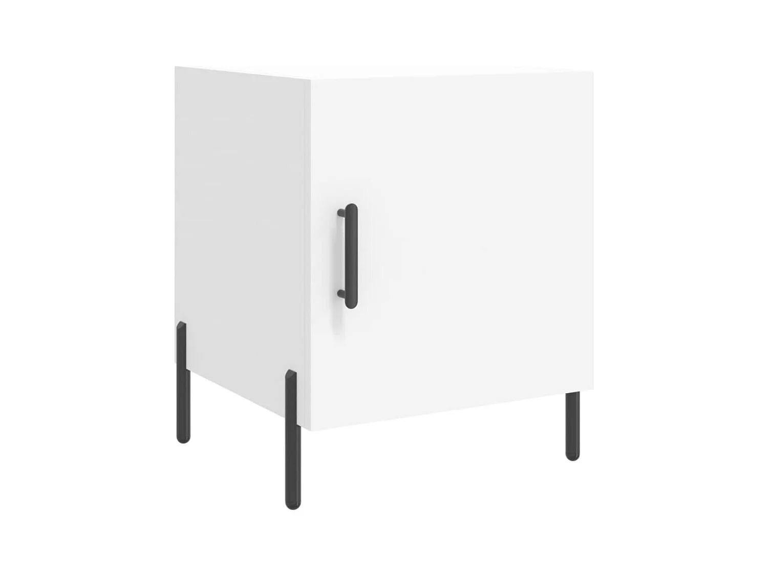 Lot de 2 Tables de chevet Étroite avec Étagère de rangement blanc 40x40x50 cm bois d’ingénierie