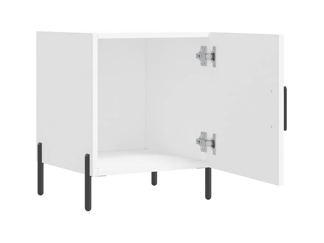 Lot de 2 Tables de chevet Étroite avec Étagère de rangement blanc 40x40x50 cm bois d’ingénierie
