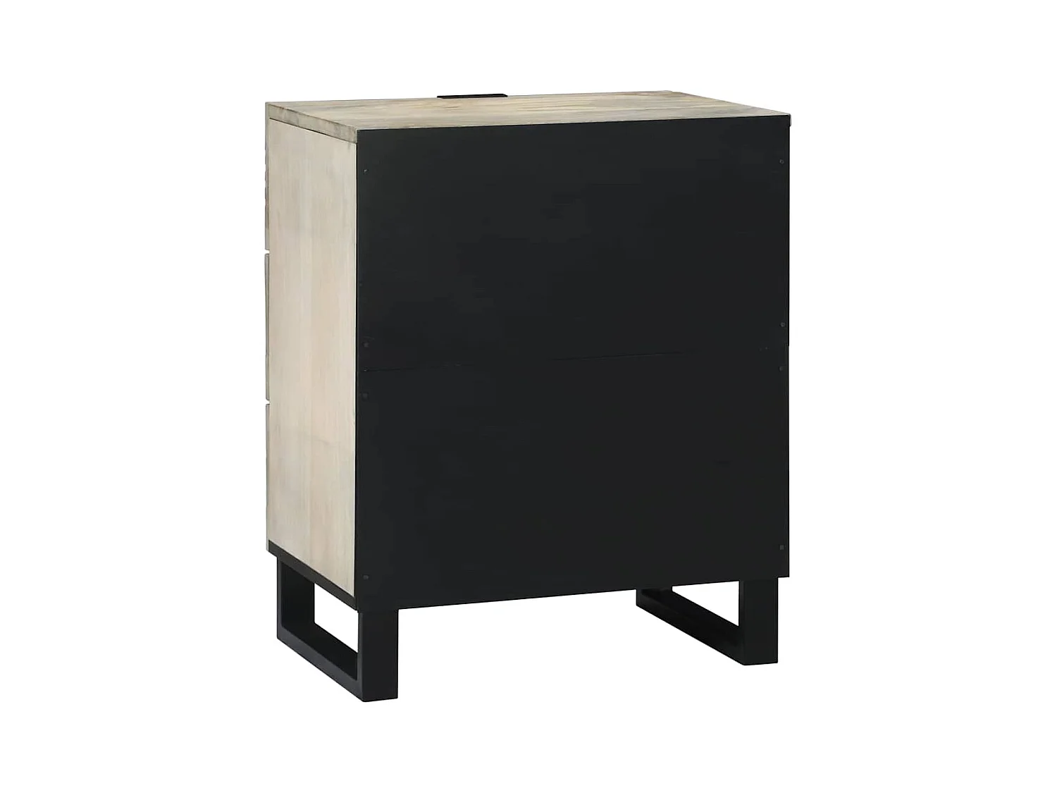 Mesita de Noche | Armario de Noche con cajón Blanco y negro 50x33x60 cm