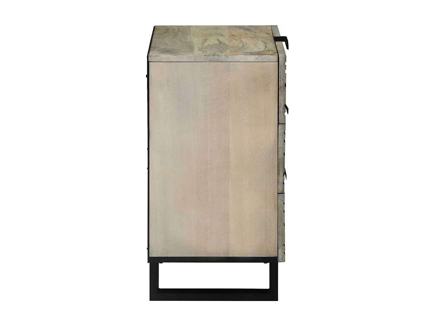 Nachttisch-Beistelltisch Weiß und Schwarz 50 x 33 x 62 cm Massivholz Akazie SHL86241