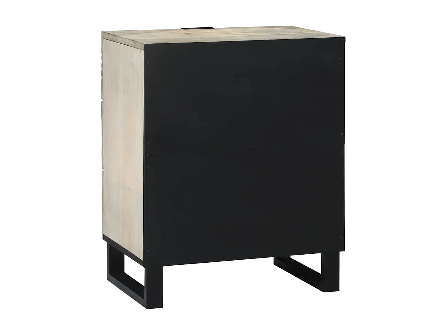 Nachttisch-Beistelltisch Weiß und Schwarz 50 x 33 x 62 cm Massivholz Akazie SHL86241