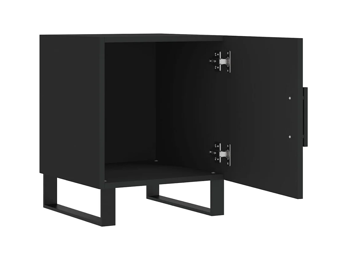 Mesitas de noche | Mesilla de noche 2 uds madera de ingeniería negro 40x40x50 cm