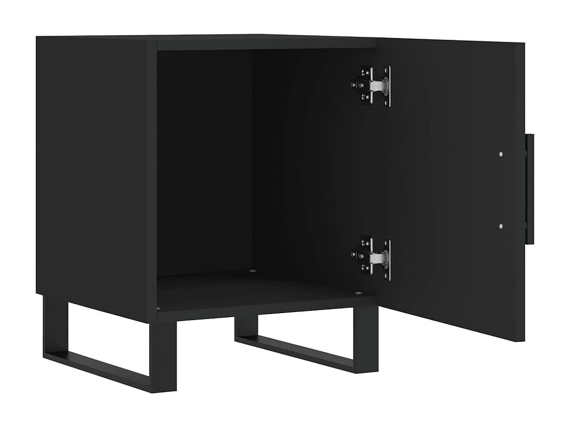 Nachttisch 2er Set-Beistelltisch-Nachttischkommode Schwarz 40x40x50 cm Holzwerkstoff SHL97712