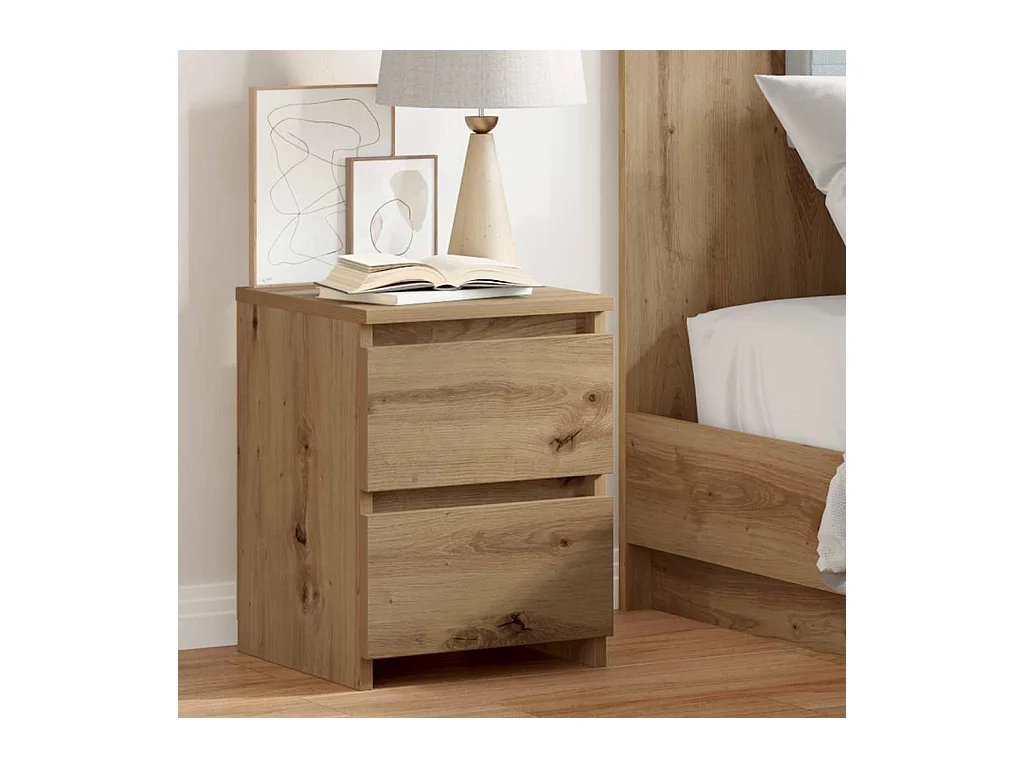 Mesita de noche | Mesilla de noche madera de ingeniería roble artisan 30x30x40 cm