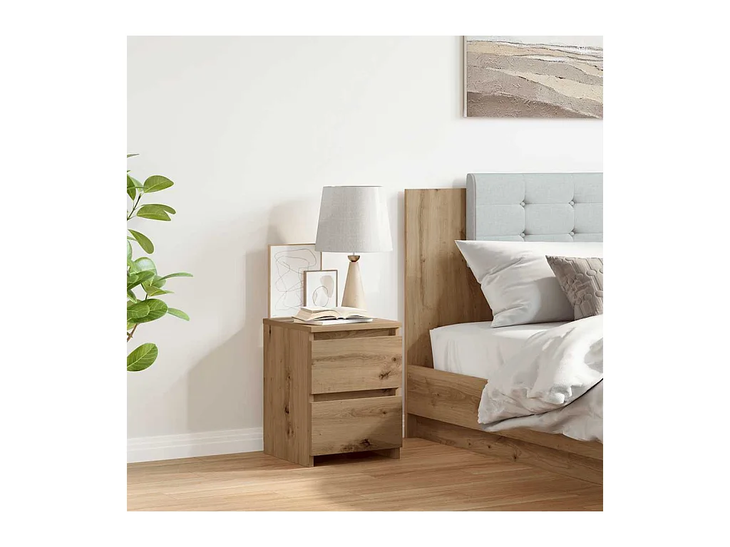 Mesita de noche | Mesilla de noche madera de ingeniería roble artisan 30x30x40 cm