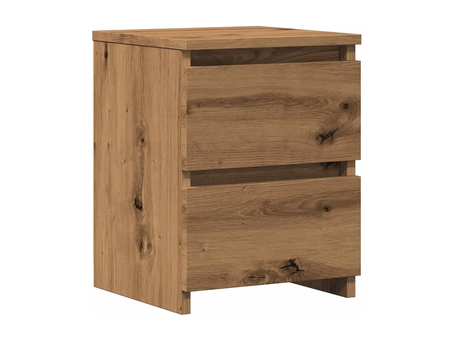 Nachtkastje | Bijzettafel Modern | Opbergkastje 30x30x40 cm bewerkt hout artisanaal eikenkleurig