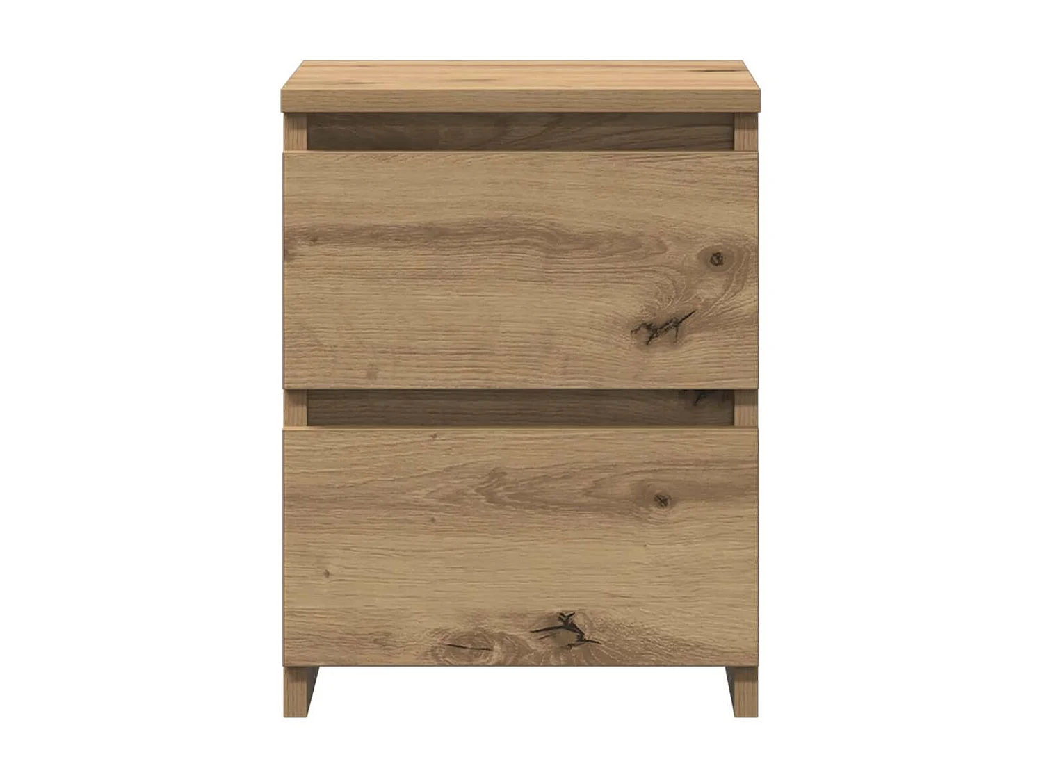 Nachtkastje | Bijzettafel Modern | Opbergkastje 30x30x40 cm bewerkt hout artisanaal eikenkleurig