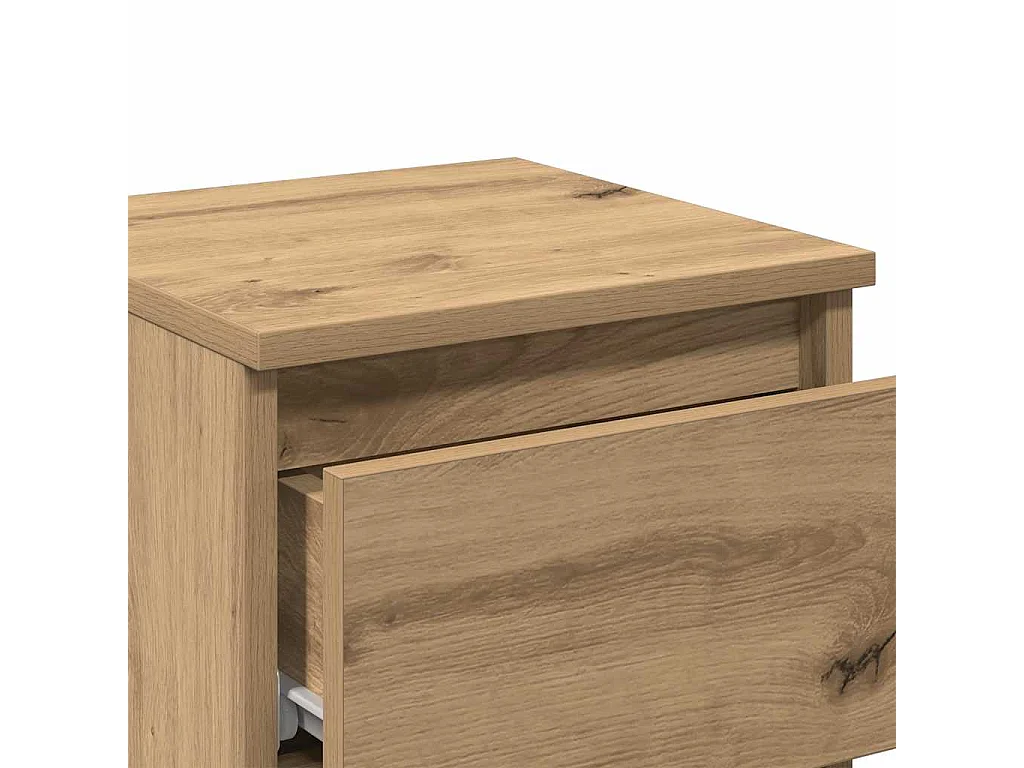 Nachtkastje | Bijzettafel Modern | Opbergkastje 30x30x40 cm bewerkt hout artisanaal eikenkleurig