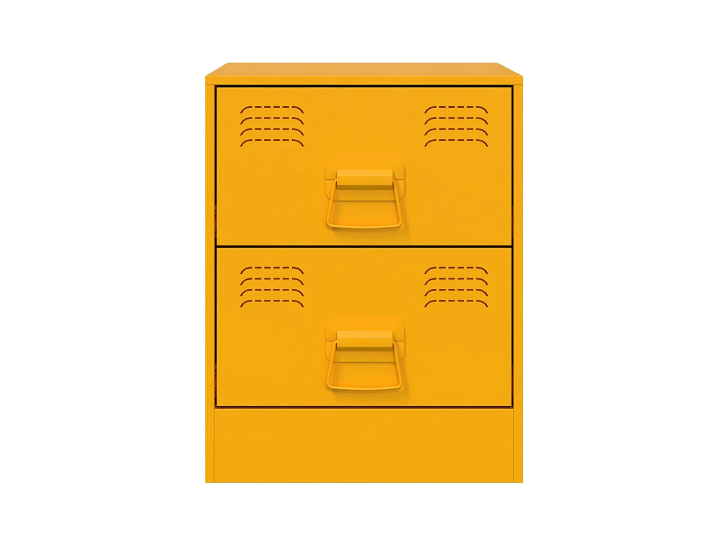 Mesitas de noche | Mesilla de noche 2 unidades acero amarillo 34,5x39x44 cm