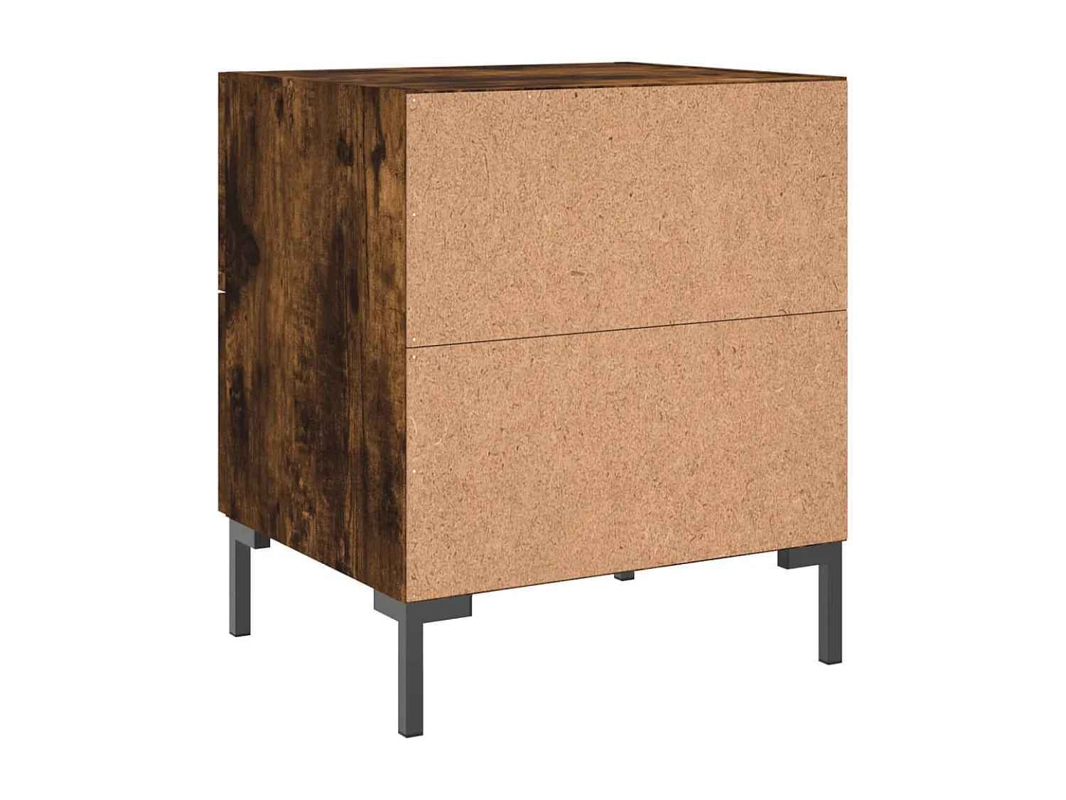 Mesita de noche | Mesilla de noche 2 uds. madera ingeniería roble ahumado 40x35x47,5cm