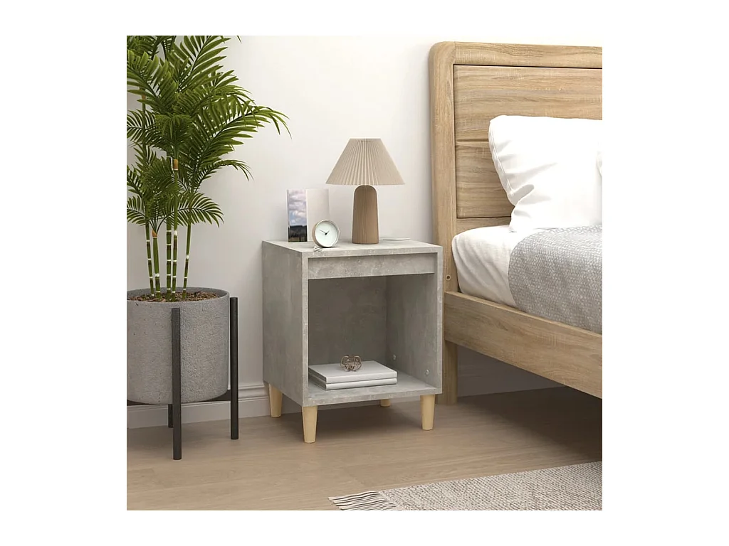 Tables de chevet lot de 2 avec compartiments ouverts Gris béton 40x35x50 cm