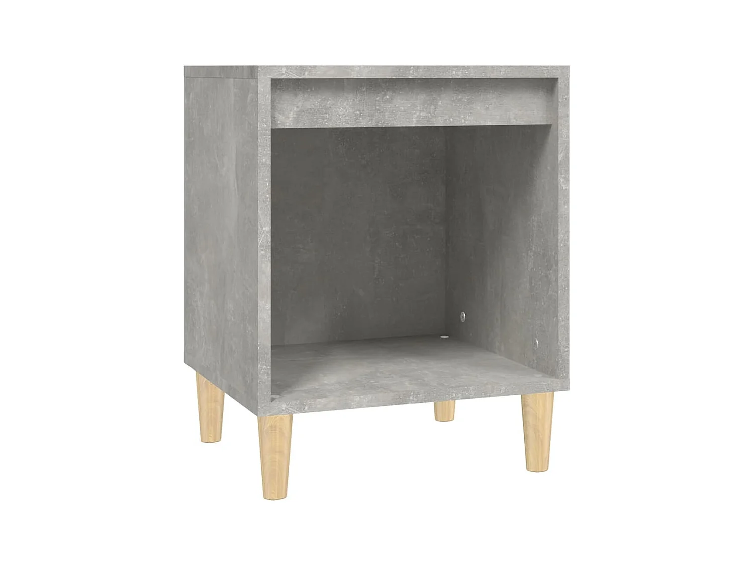 Tables de chevet lot de 2 avec compartiments ouverts Gris béton 40x35x50 cm