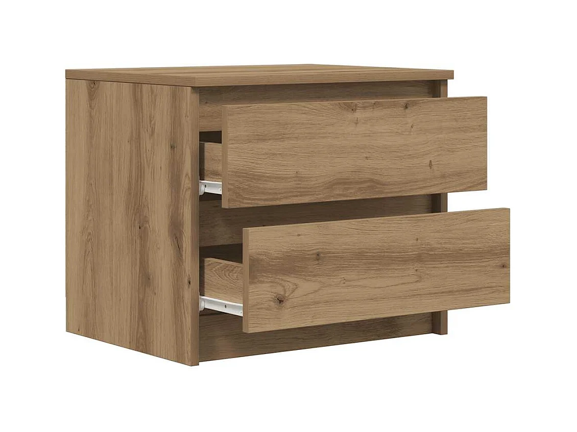 Table de chevet-Table d'appoint chêne artisanal 50x40x43.5 cm bois d’ingénierie