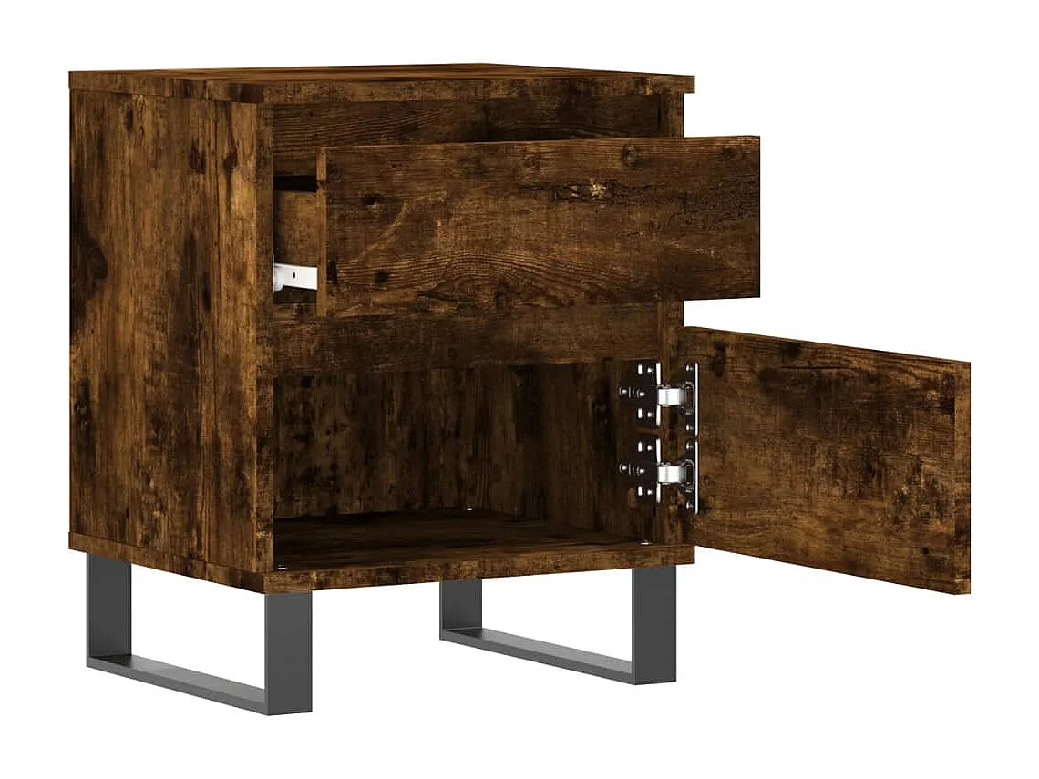 Mesitas de noche | Mesilla de noche 2 uds madera ingeniería roble ahumado 40x35x50 cm