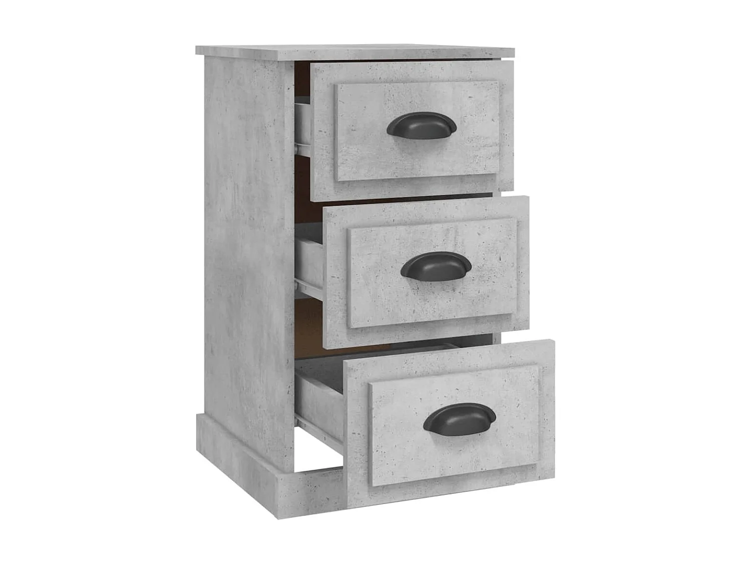 Mesita de noche | Mesilla de noche madera contrachapada gris hormigón 39x39x67 cm