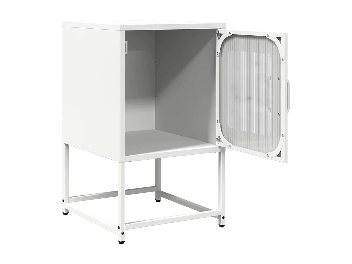 Nachttisch-Beistelltisch Weiß 36x39x60,5 cm Kaltgewalzter Stahl SHL43062