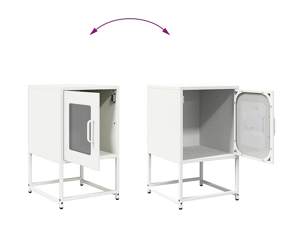 Nachttisch-Beistelltisch Weiß 36x39x60,5 cm Kaltgewalzter Stahl SHL43062