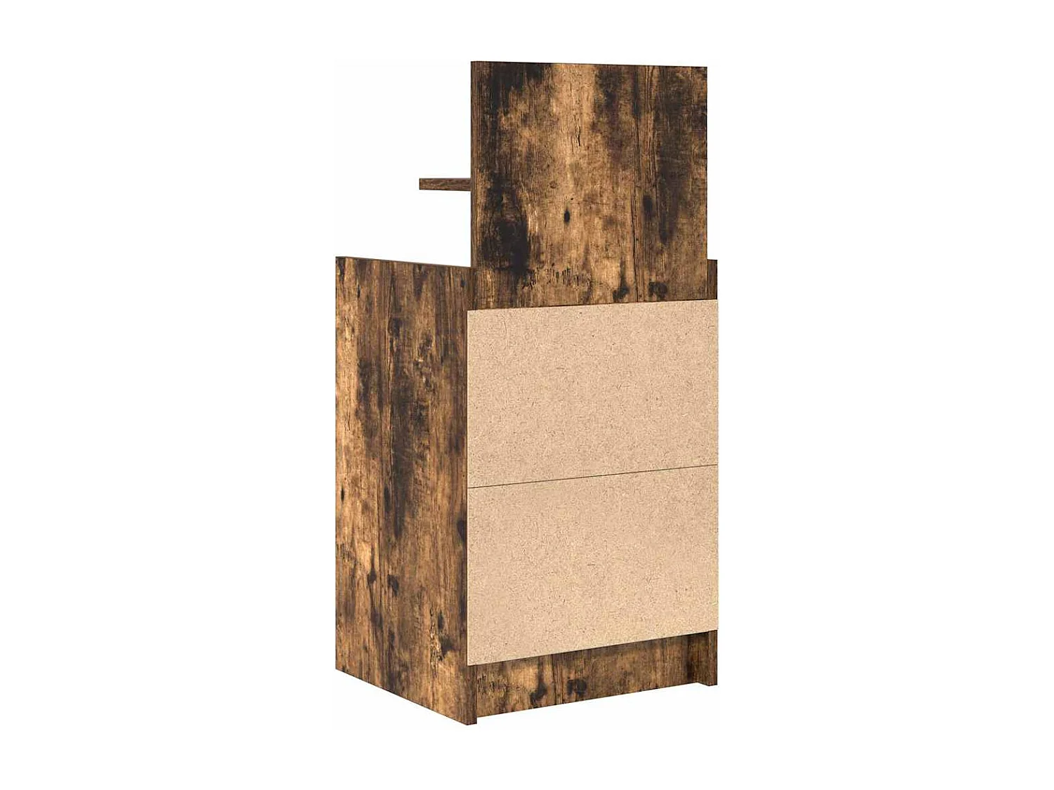 Pack 2 uds Mesilla de noche | Mesitas de noche con 2 cajones roble ahumado 38x34x80 cm