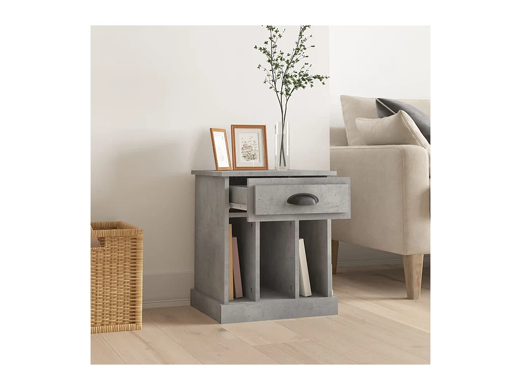 Mesita de noche | Mesilla de noche gris hormigón 43x36x50 cm