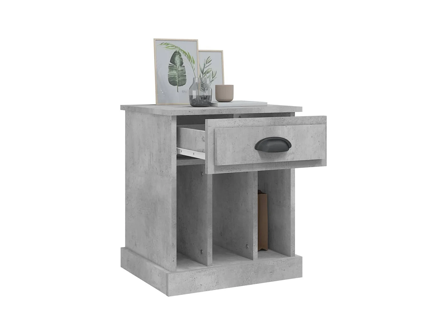 Mesita de noche | Mesilla de noche gris hormigón 43x36x50 cm