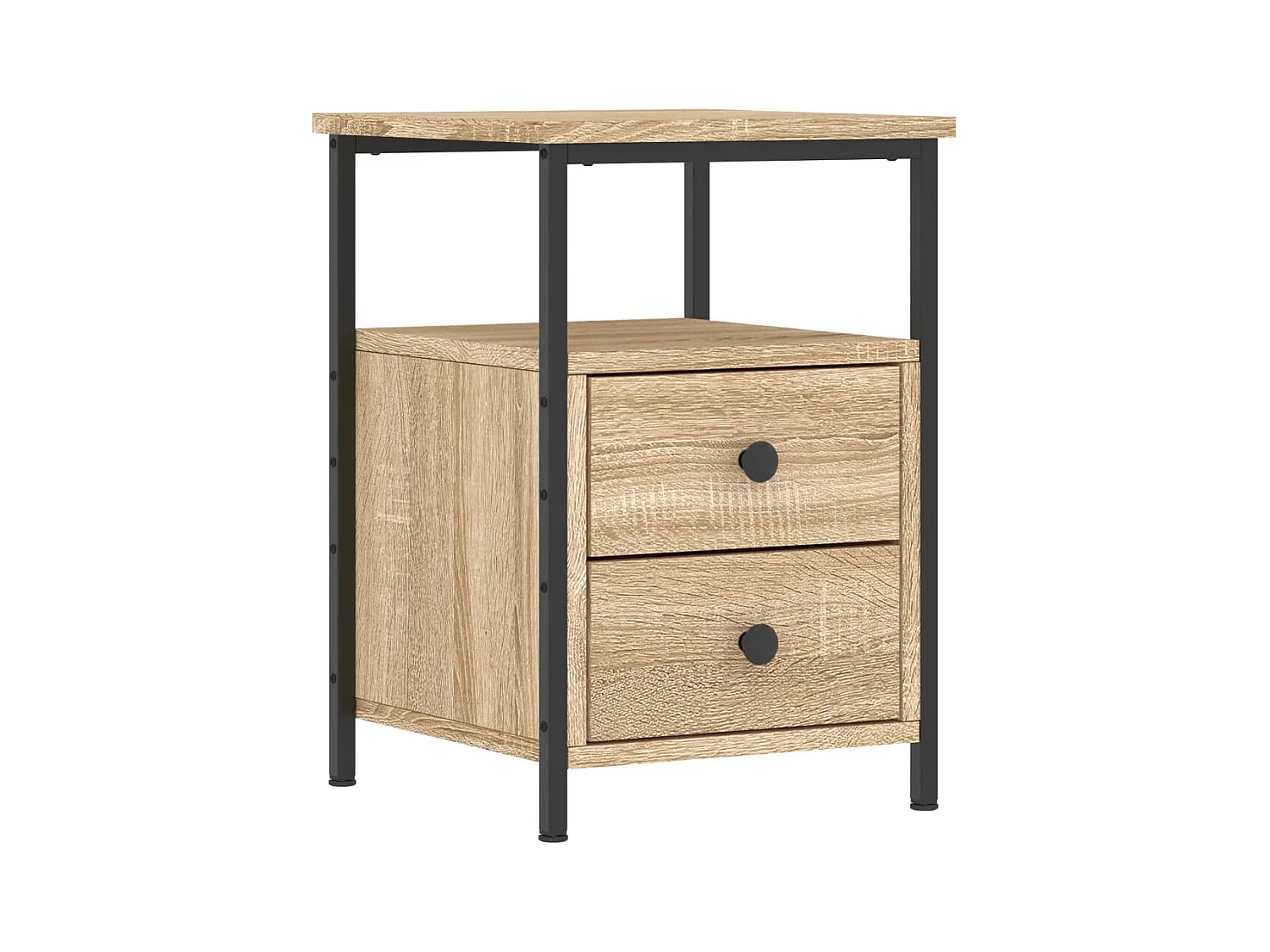 Mesitas de noche | Mesilla de noche 2 uds madera ingeniería roble Sonoma 34x35,5x50cm