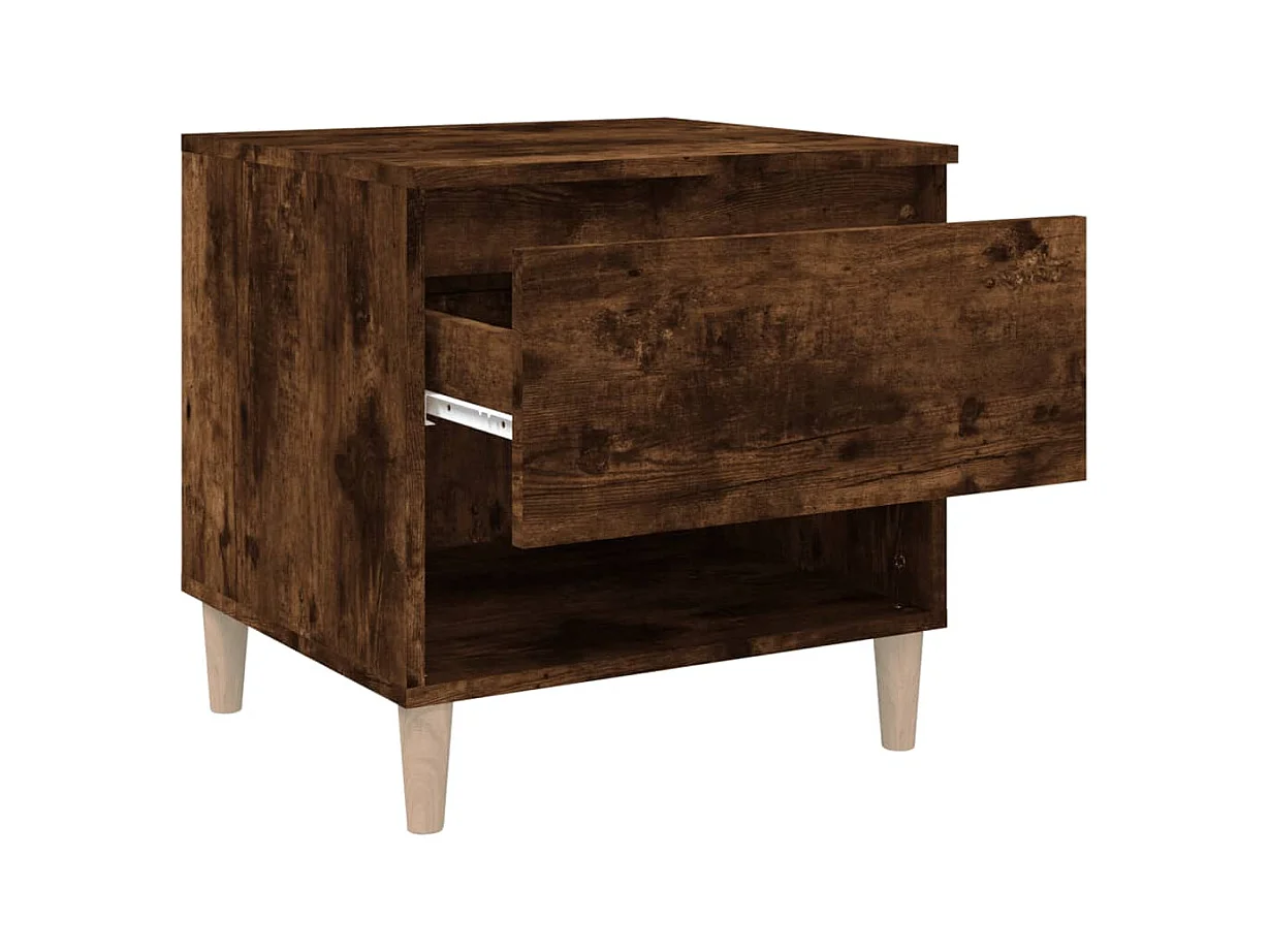 Mesa de Cabeceira Moderna 2 peças 50x46x50cm deriv. madeira carvalho fumado