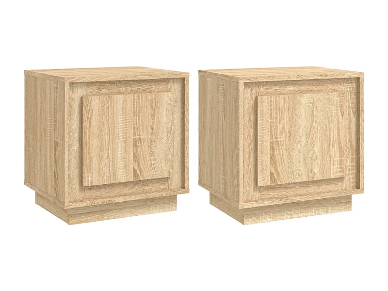 Nachttisch 2er Set-Beistelltisch-Nachttischkommode Sonoma-Eiche 44x35x45 cm Holzwerkstoff SHL34329