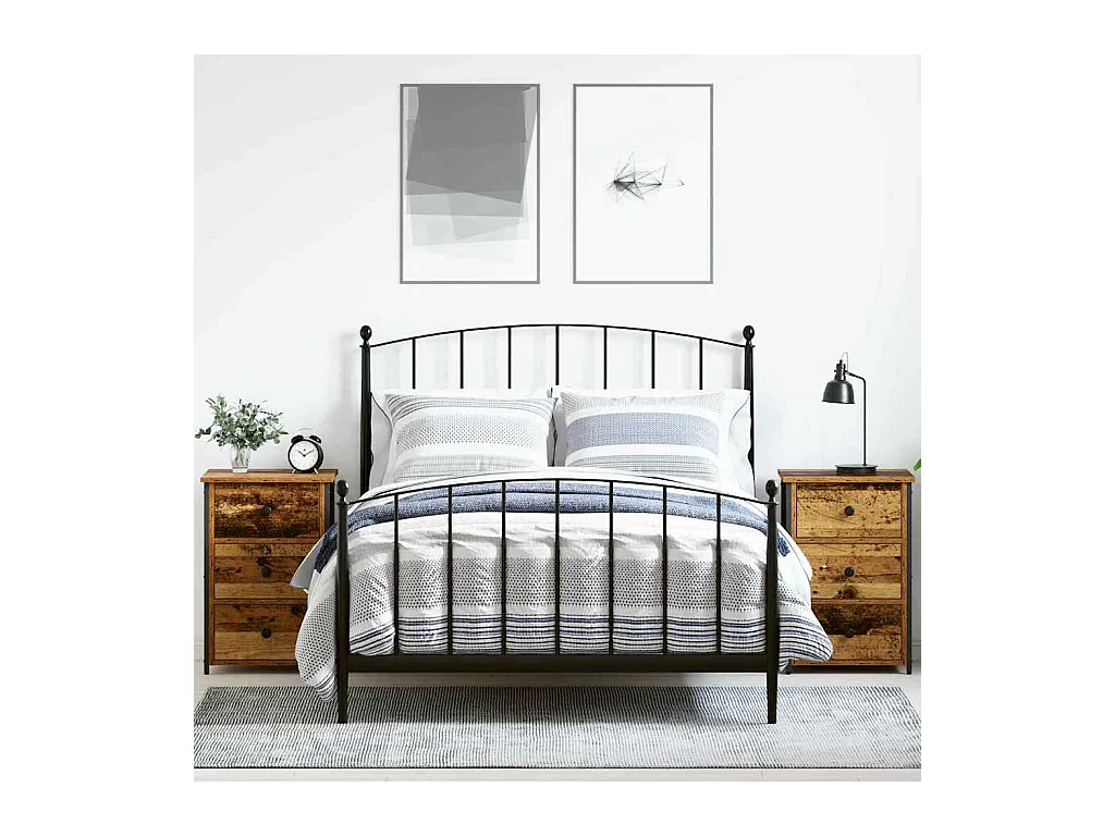 Mesita de Noche | Armario de Noche 2 uds con cajón Madera vieja