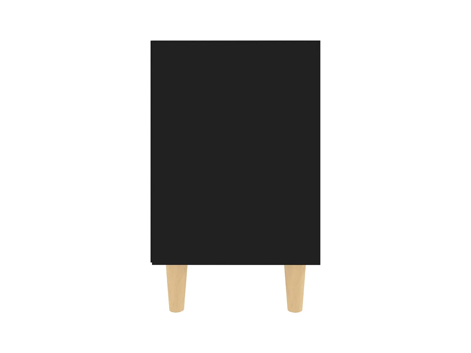 Mesita de noche | Mesilla de noche con patas de madera maciza negra 40x30x50 cm