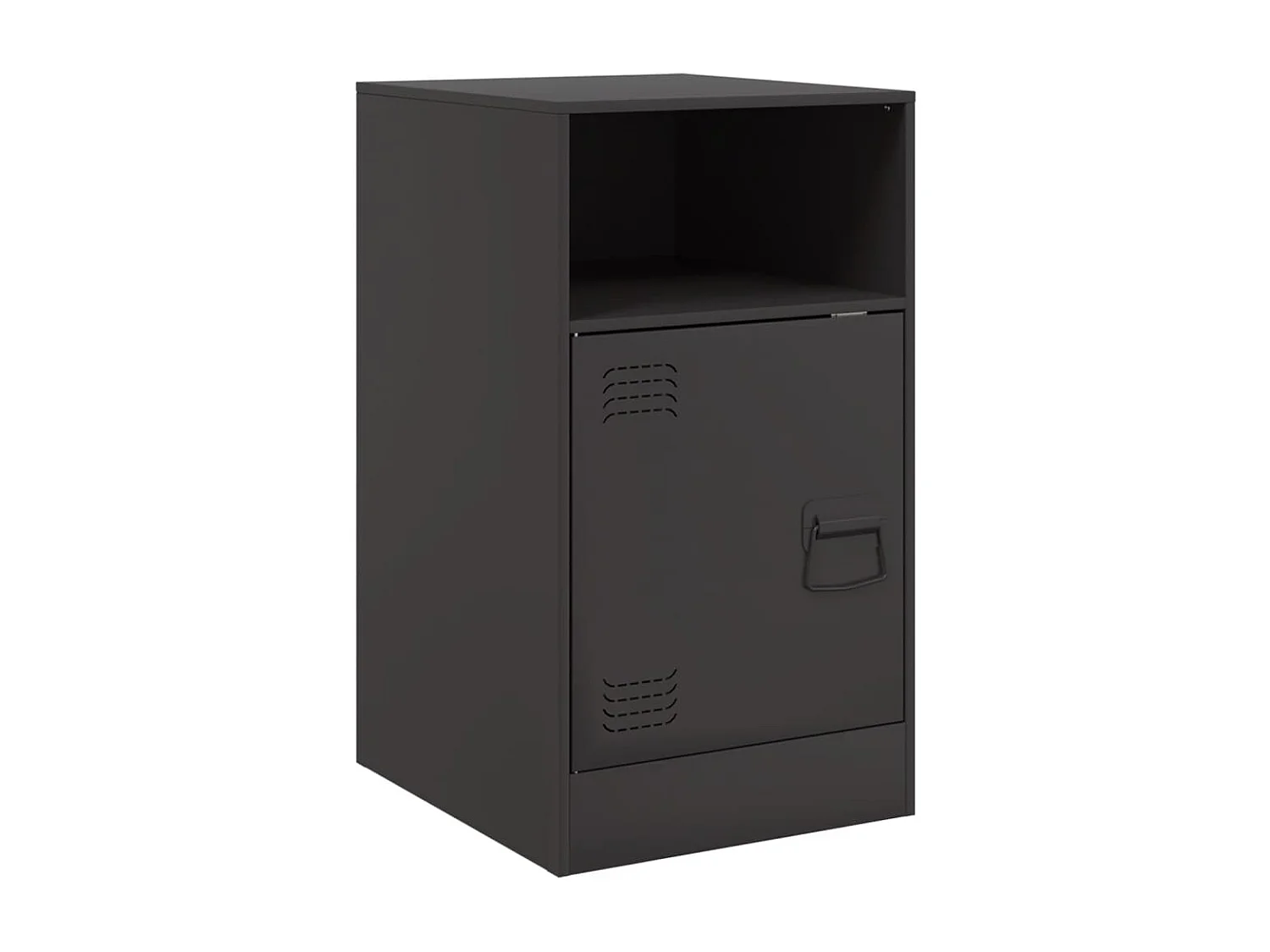 Nachttisch 2er Set-Beistelltisch-Nachttischkommode Schwarz 34,5x39x62 cm Stahl SHL22646