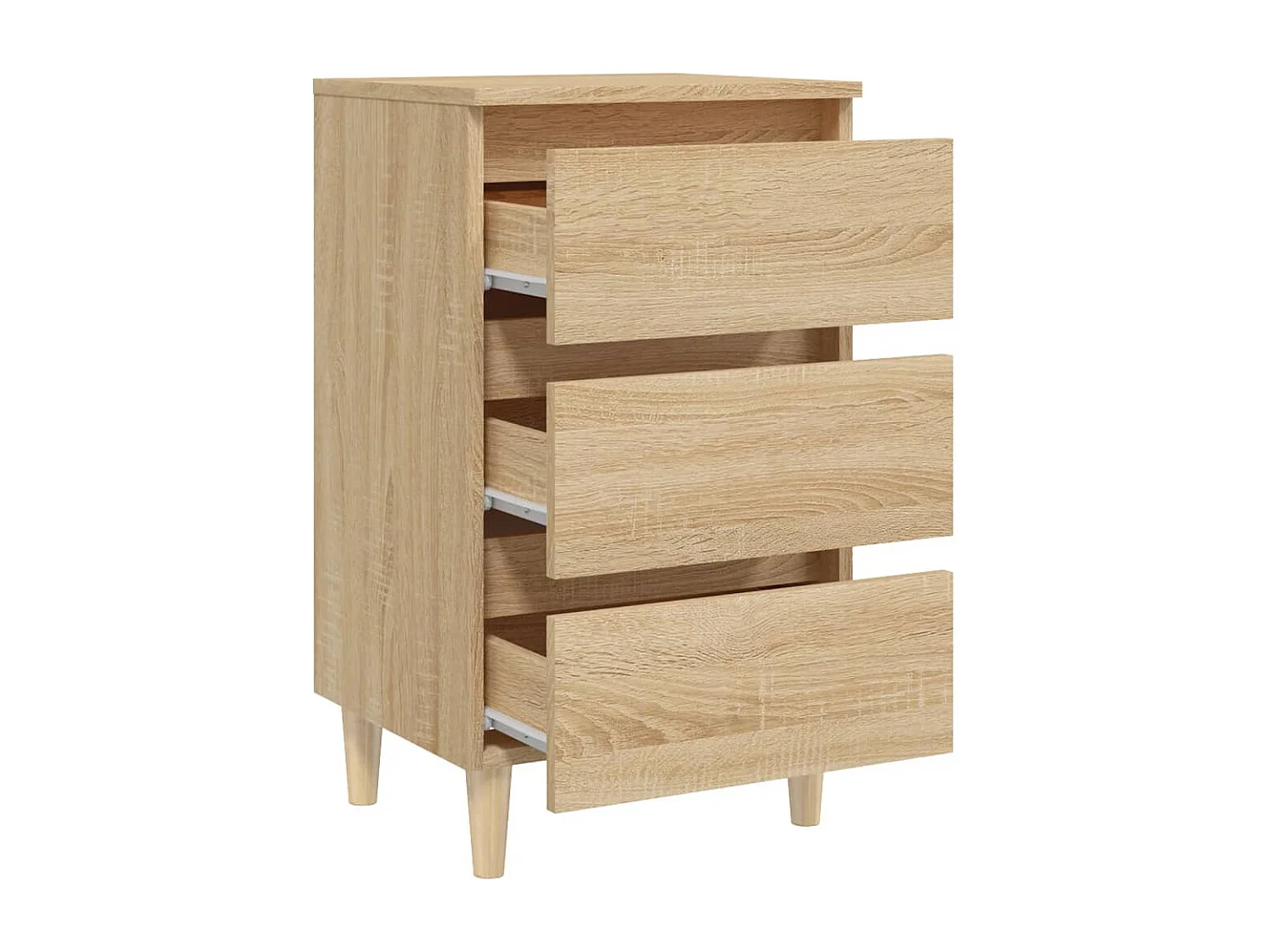 Mesita de noche | Mesilla de noche patas madera maciza roble Sonoma 40x35x69 cm