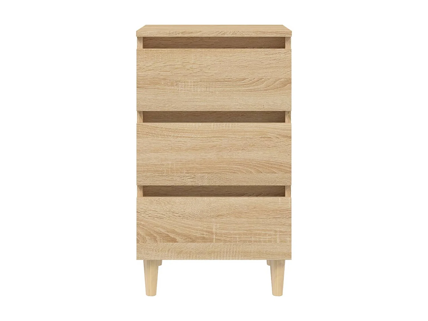 Nachttisch-Beistelltisch mit Massivholz-Beinen Sonoma-Eiche 40x35x69 cm SHL37191