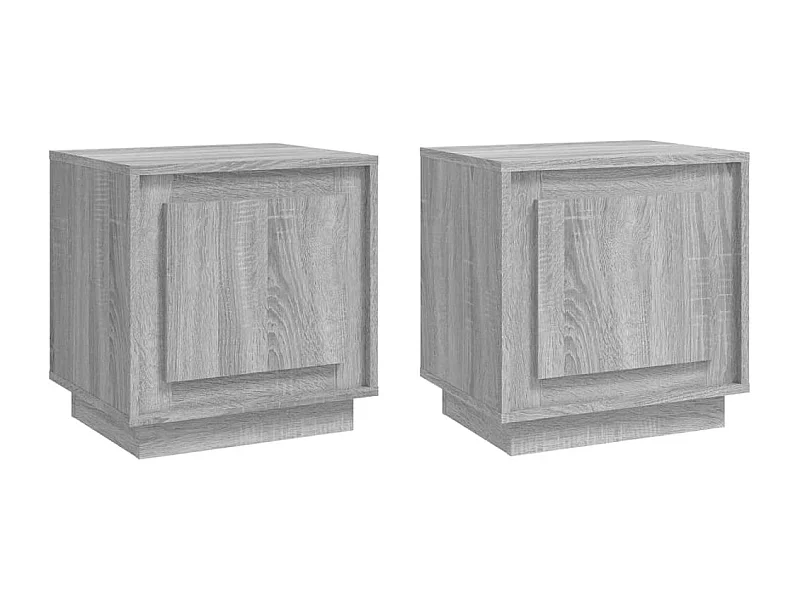 Mesitas de noche | Mesilla de noche 2 uds madera contrachapada gris 44x35x45 cm