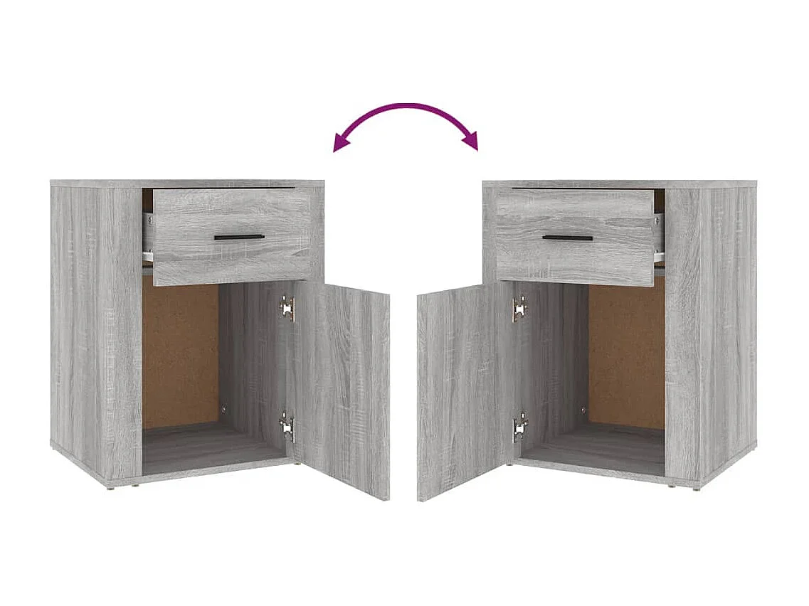 Nachttisch-Beistelltisch Grau Sonoma 50x36x60 cm Holzwerkstoff SHL30571