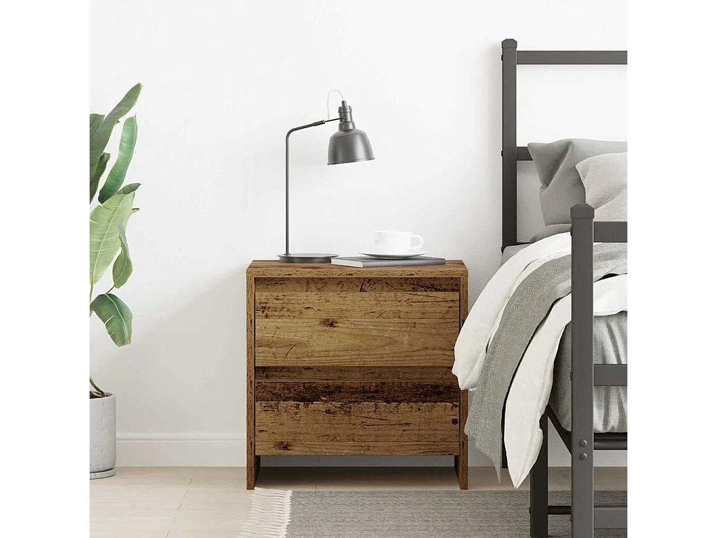 Mesita de Noche | Armario de Noche con cajón Madera vieja 45x34x44.5 cm