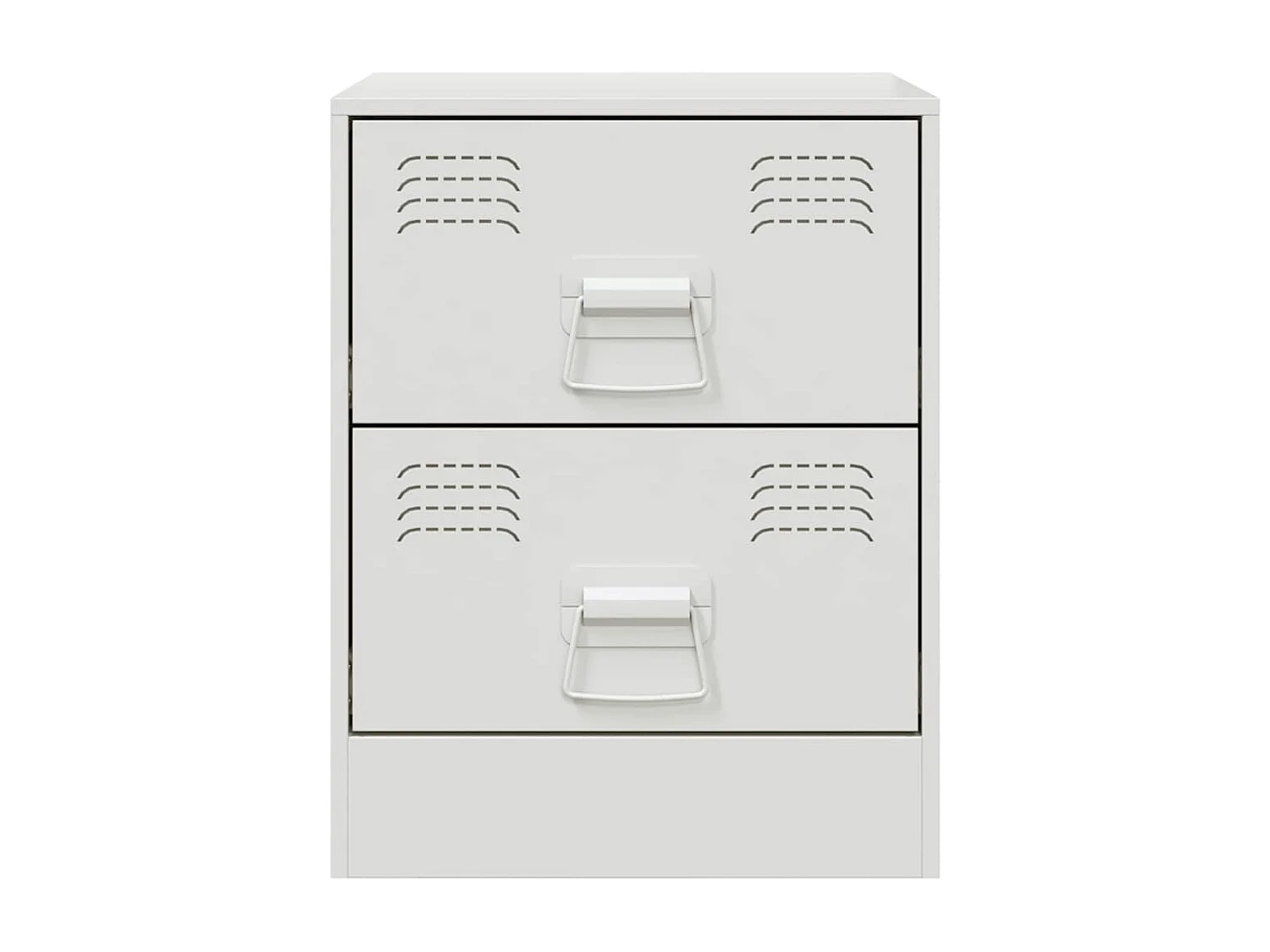 Nachttisch-Beistelltisch-Nachtschrank Weiß 34,5x39x44 cm Stahl SHL92875