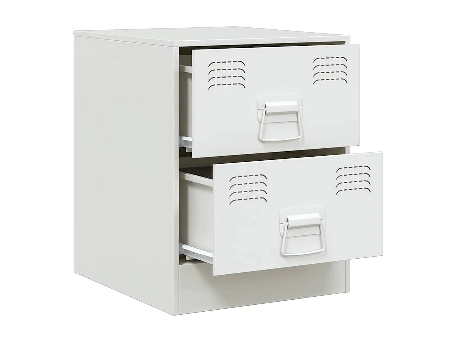 Nachttisch-Beistelltisch-Nachtschrank Weiß 34,5x39x44 cm Stahl SHL92875